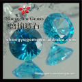 round cubic zirconia aquamarine beads for making bracelets and necklaces CZRD-BLUE001